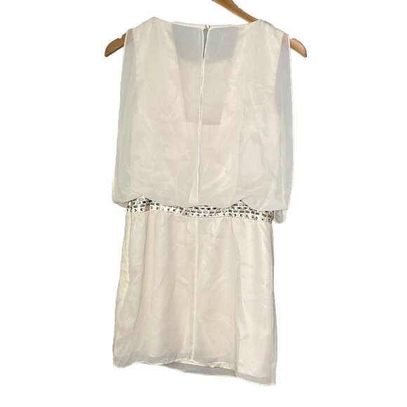 Laundry By Shelli Segal Women’s Shirt Sleeve Blouse Cream Sleeveless Size 0 - Picture 2 of 11